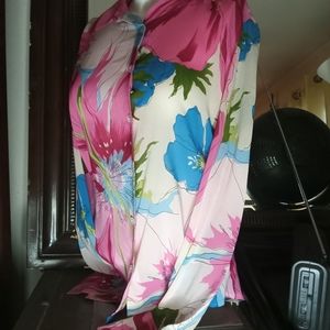 Annie Klein pink floral blouse size small